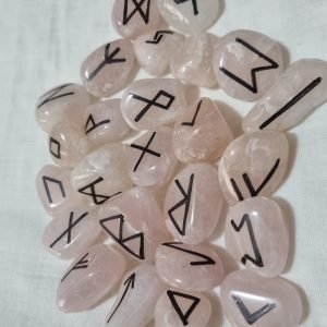 Jogo de Runas em Quartzo Rosa